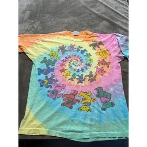 Liquid Blue Grateful Dead Dancing Bears Tie Dye T Shirt XL 1995